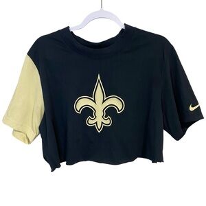 Nike - Black Crop NFL Apparel - New Orleans Saints - L